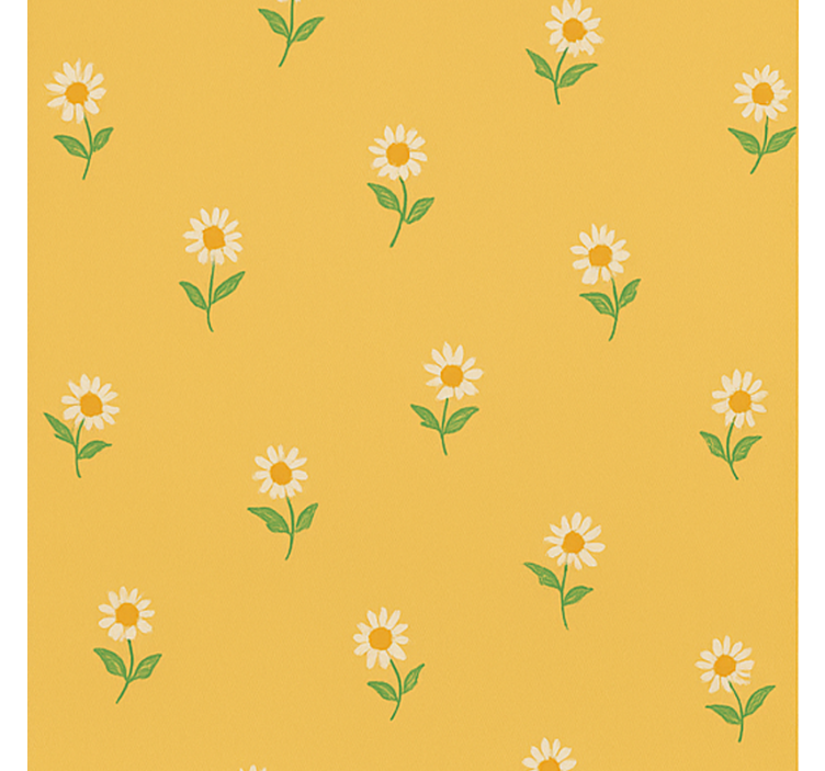 Cortina roller amarilla diseño de nursery margaritas 1940 - TenVinilo