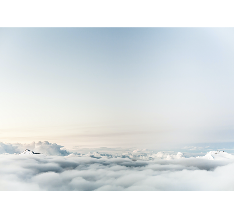 Cortina roller blanca paisaje hermoso de cielo y mar - TenVinilo