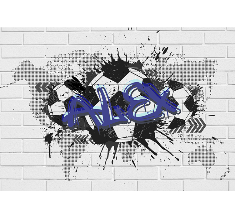 Cortina roller blanca graffiti de fútbol - TenVinilo