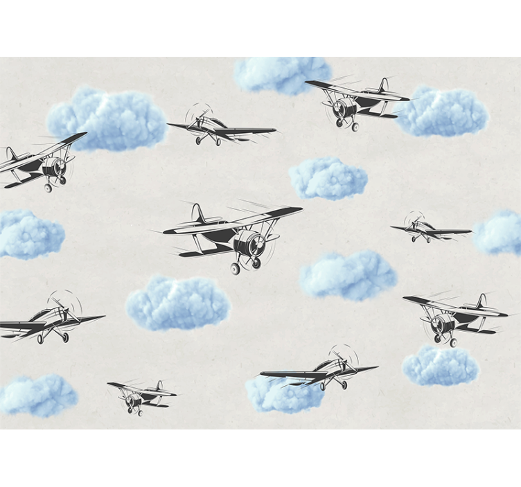 Cortina roller blanca aviones en el cielo - TenVinilo