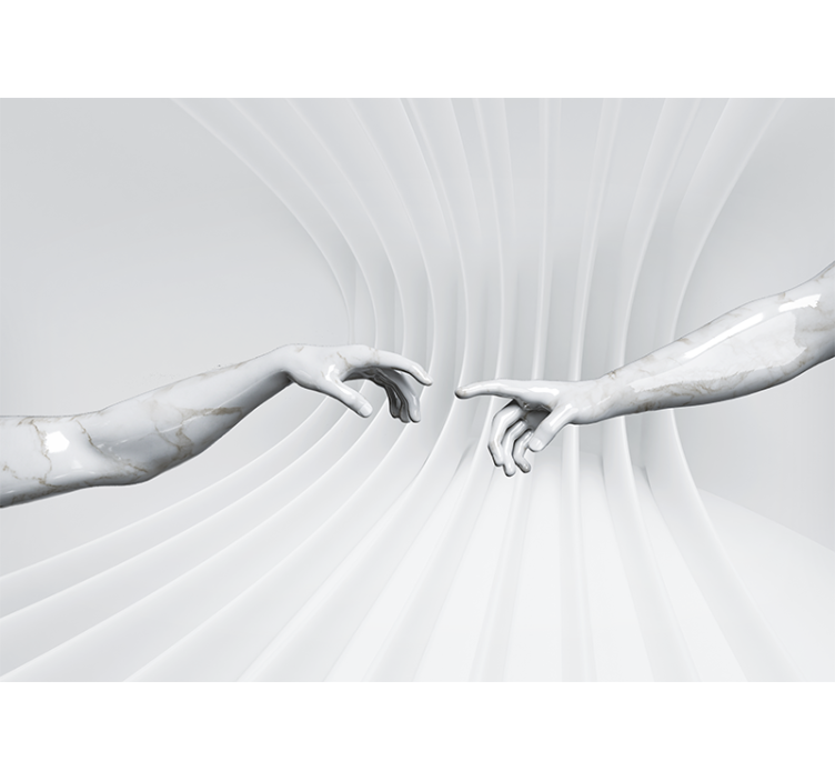 Cortina roller blanca creación de adam ilusión óptica - TenVinilo