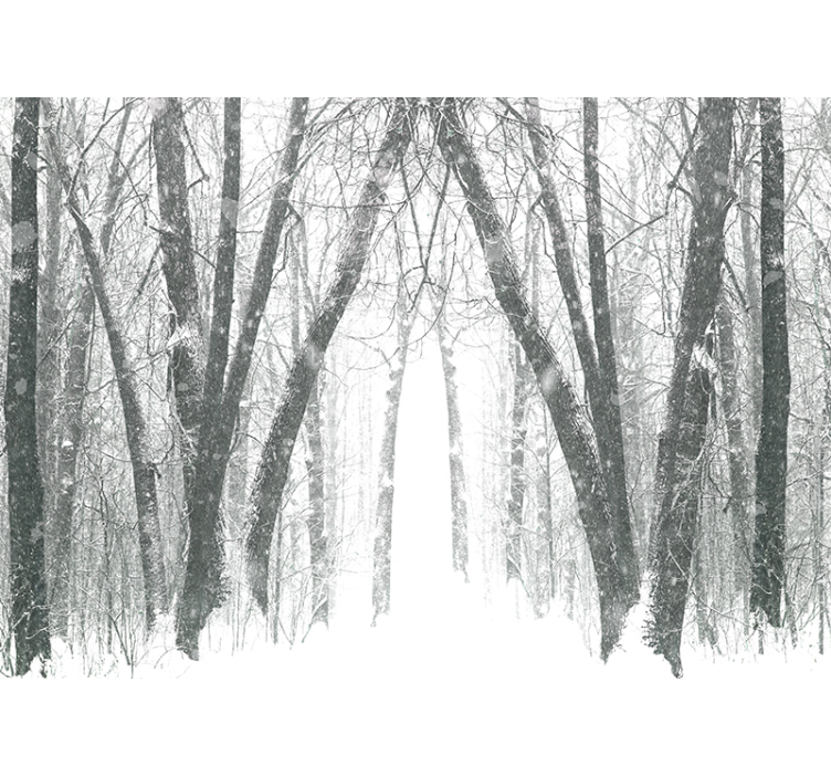 Cortina roller blanca Árboles de invierno en el bosque - TenVinilo