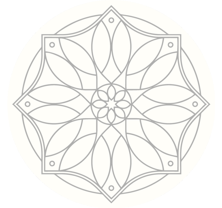 Cortina roller blanca diseño mandala - TenVinilo