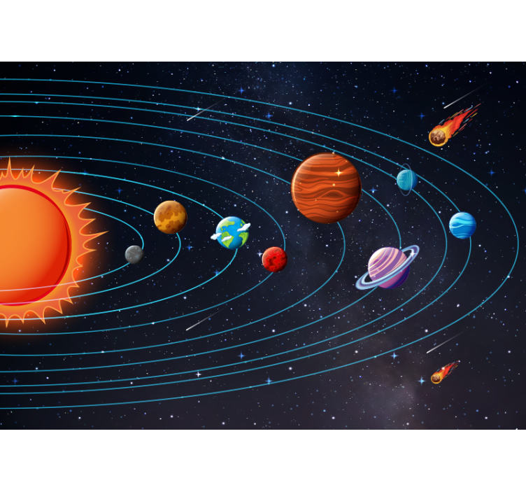 Cortina roller negra animación del espacio para niños - TenVinilo