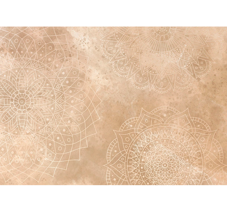 Cortina roller beige mandalas vintage - TenVinilo