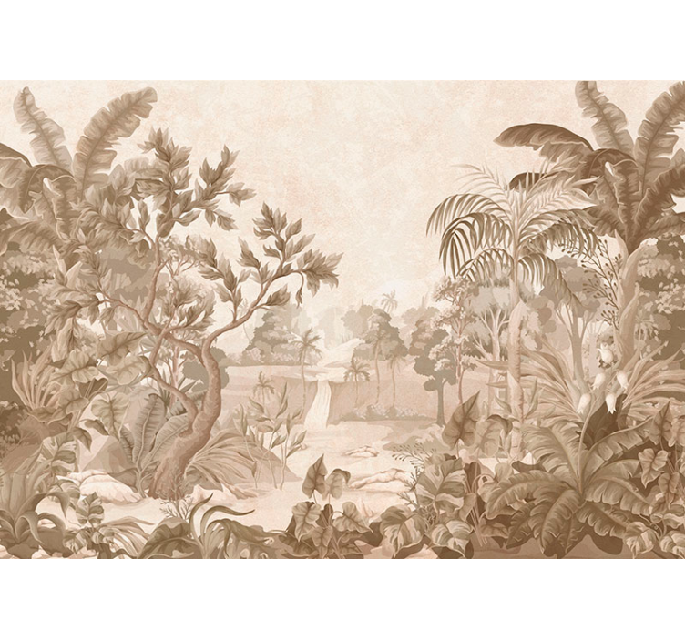 Cortina roller beige vistas de selva tropical - TenVinilo