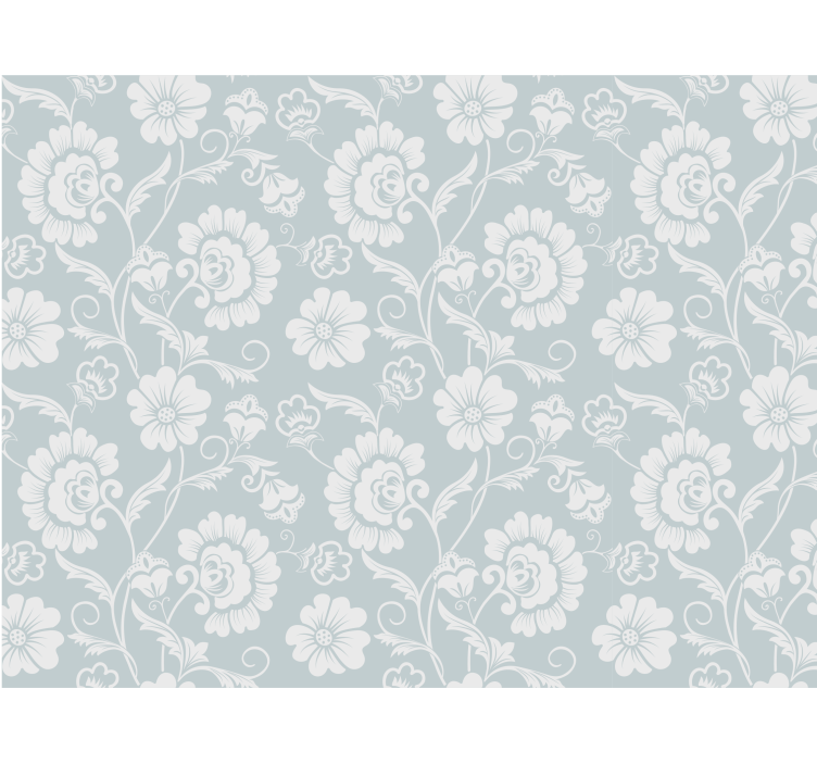 Cortina roller gris con elegante patrón floral - TenVinilo