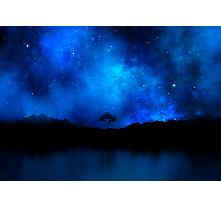 Cortina roller azul escena de nebulosa estelar - TenVinilo