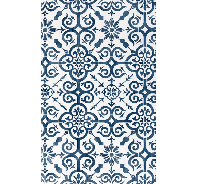 Cortina roller azul azulejo marroquí azul - TenVinilo