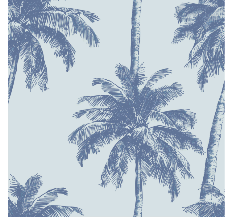 Cortina roller azul patrón palms - TenVinilo