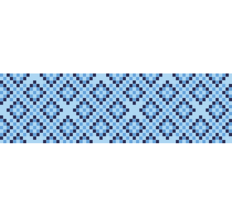 Cortina roller azul patrón de píxeles geométricos - TenVinilo