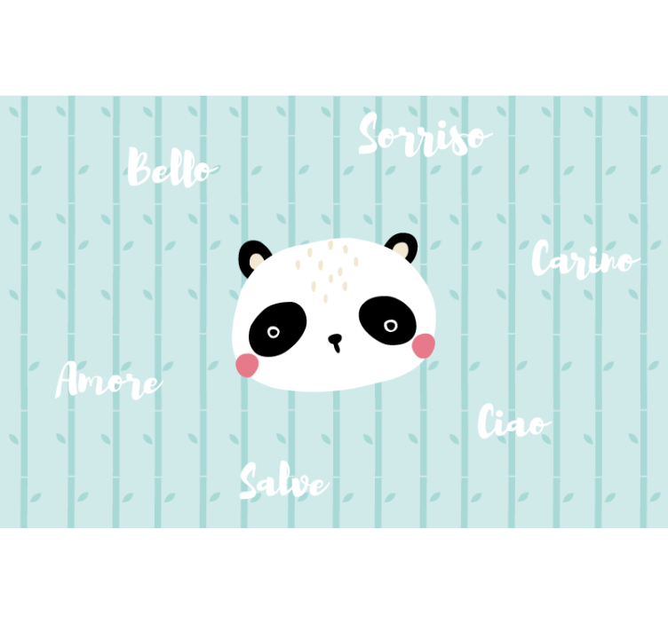 Cortina roller azul panda en las nubes - TenVinilo