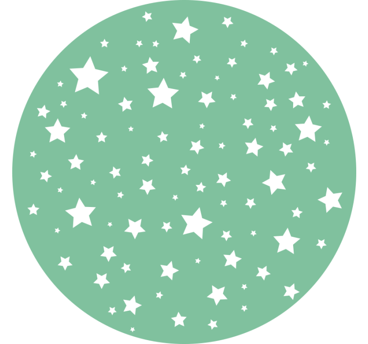 Cortina roller verde estrellas verdes redondas - TenVinilo