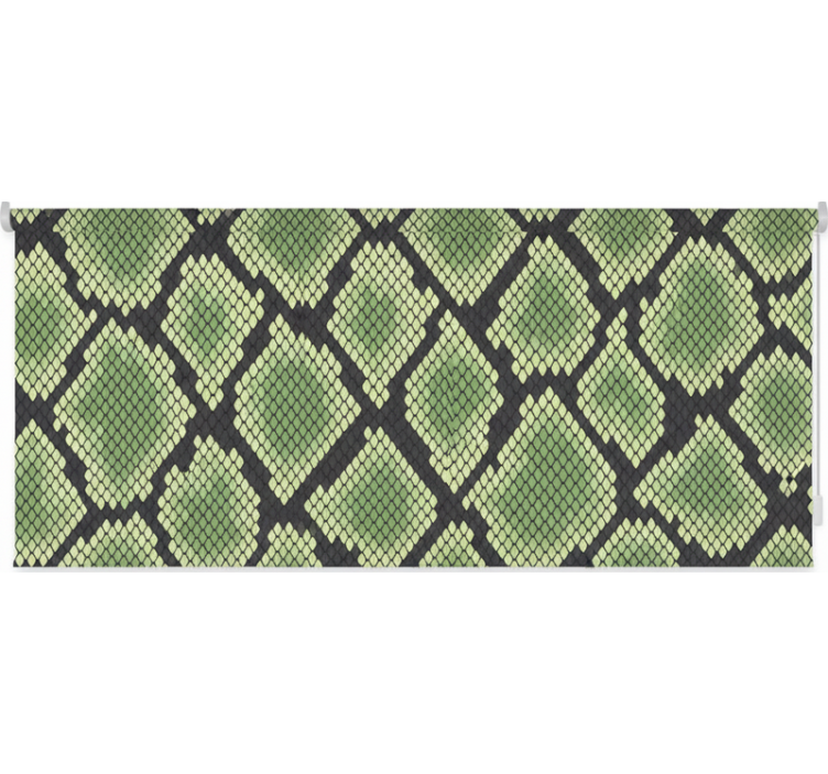 Cortina roller verde piel de serpiente abstracta - TenVinilo