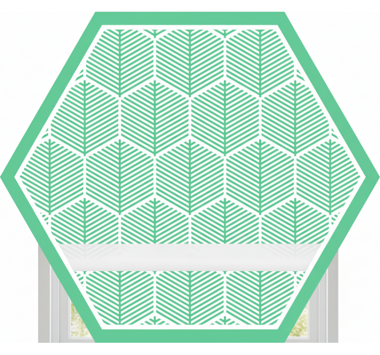 Cortina roller verde forma hexagonal de plantas - TenVinilo