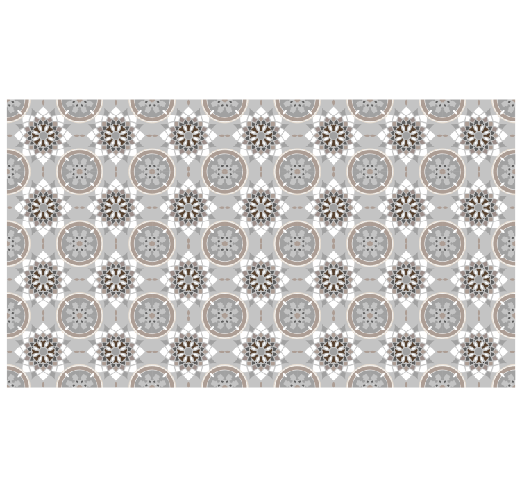 Cortina roller gris azulejo floral del suelo - TenVinilo