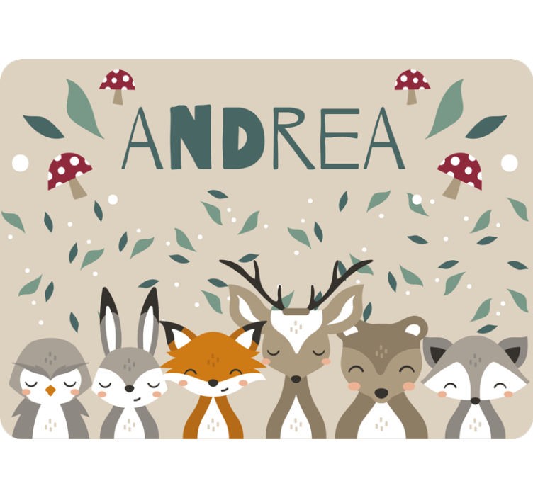 Cortina roller beige animales pequeños personalizados - TenVinilo