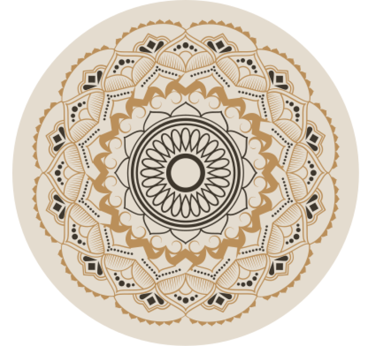 Cortina roller beige diseño mandala circular - TenVinilo
