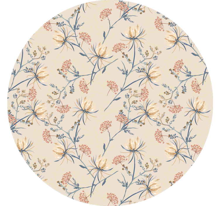 Cortina roller beige superficie floral botánica - TenVinilo