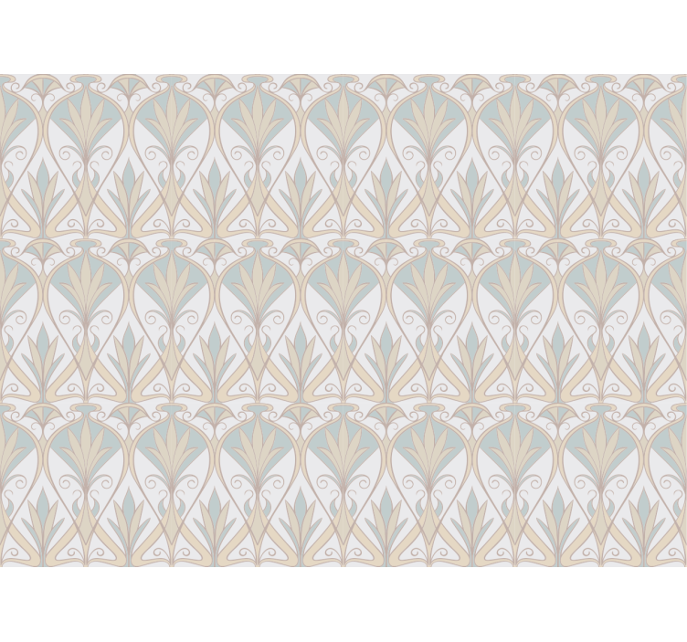 Cortina roller beige con diseño floral retro botánico - TenVinilo