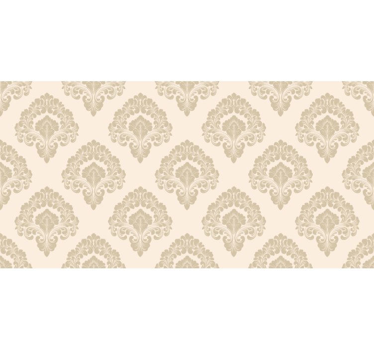 Cortina roller beige con patrón floral dorado provincial - TenVinilo