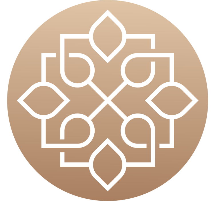 Cortina roller beige diseño mandala de líneas geométricas - TenVinilo