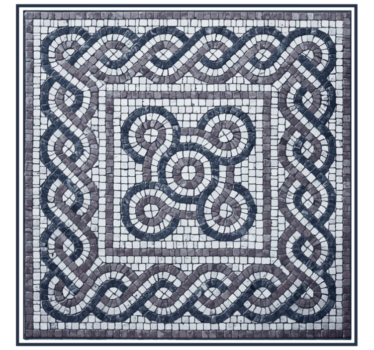 Cortina roller habitación mosaico de piedras redondas - TenVinilo