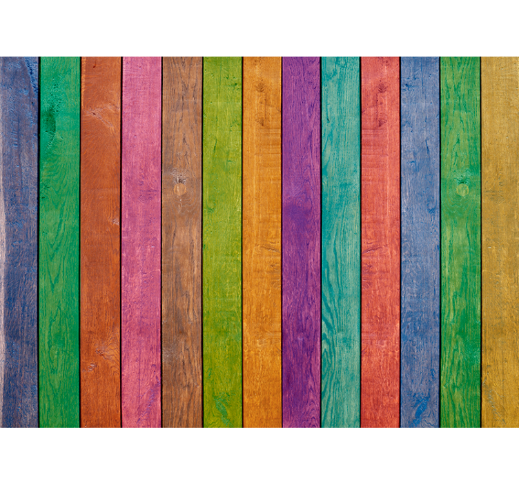 Cortina roller habitación patrón multicolor madera - TenVinilo