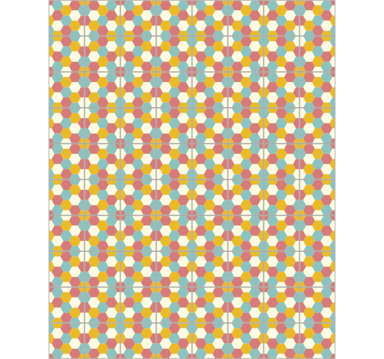 Cortina roller habitación diseño geométrico - TenVinilo