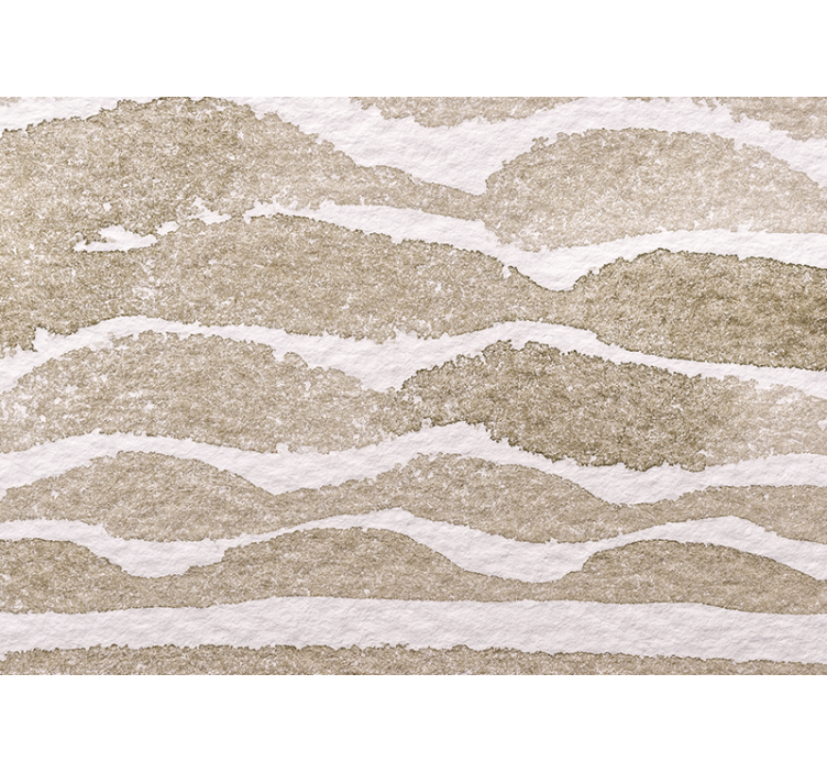Cortina roller beige con patrón de olas marrones - TenVinilo