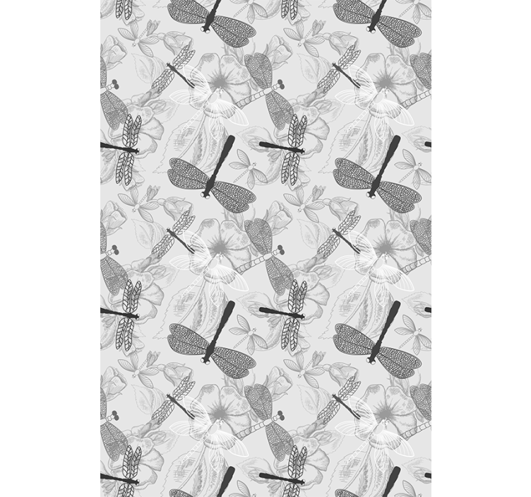 Cortina roller flores libélulas y flores - TenVinilo