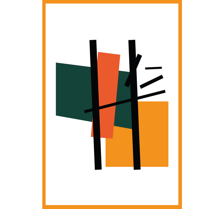 Cortina roller moderno composición de bloques geométricos - TenVinilo