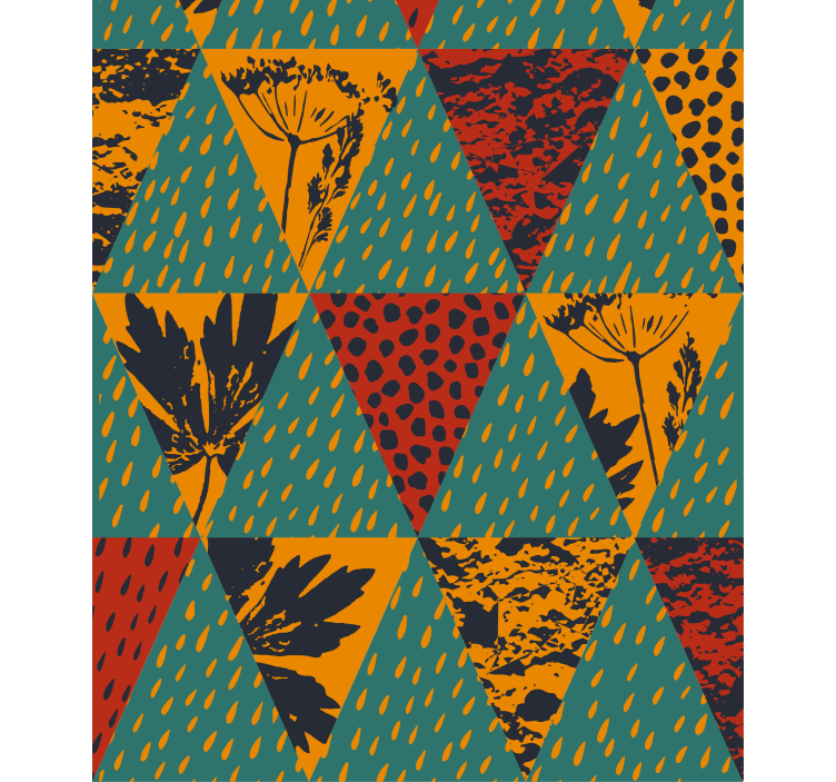 Cortina roller moderno patrón floral geométrico - TenVinilo