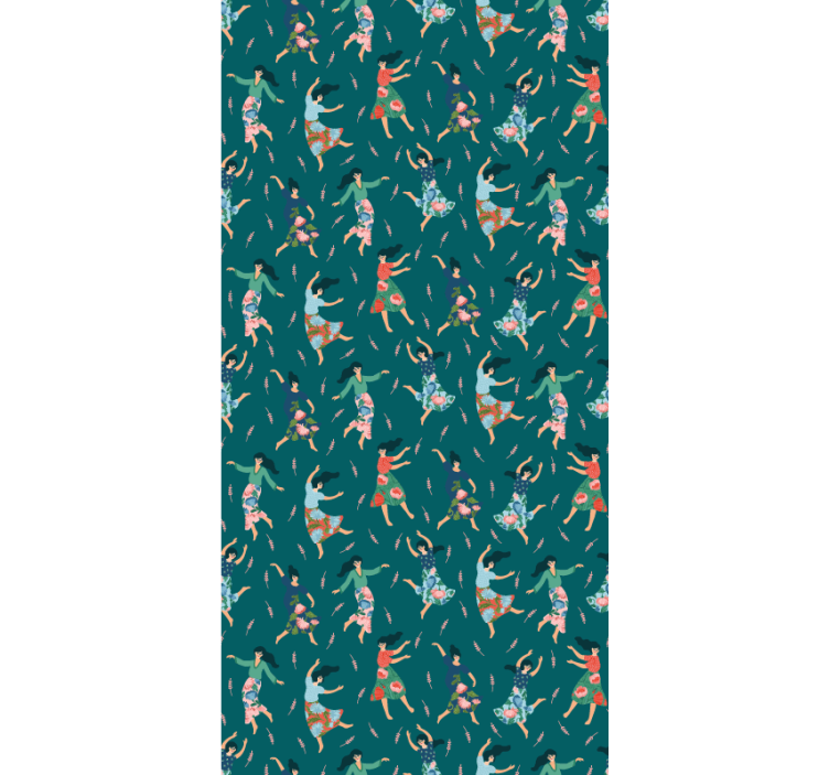 Cortina roller original patrón de mujeres bailando - TenVinilo