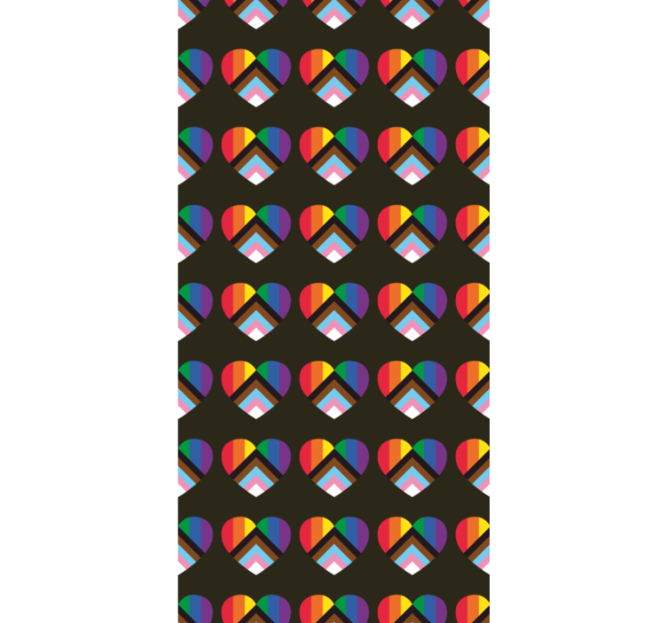 Estor salón Bandera del orgullo actualizada en forma de corazón - TenVinilo