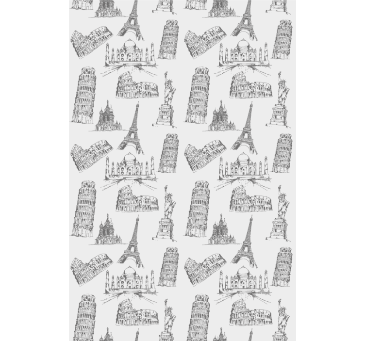 Cortina roller original siluetas de lugares emblemáticos - TenVinilo