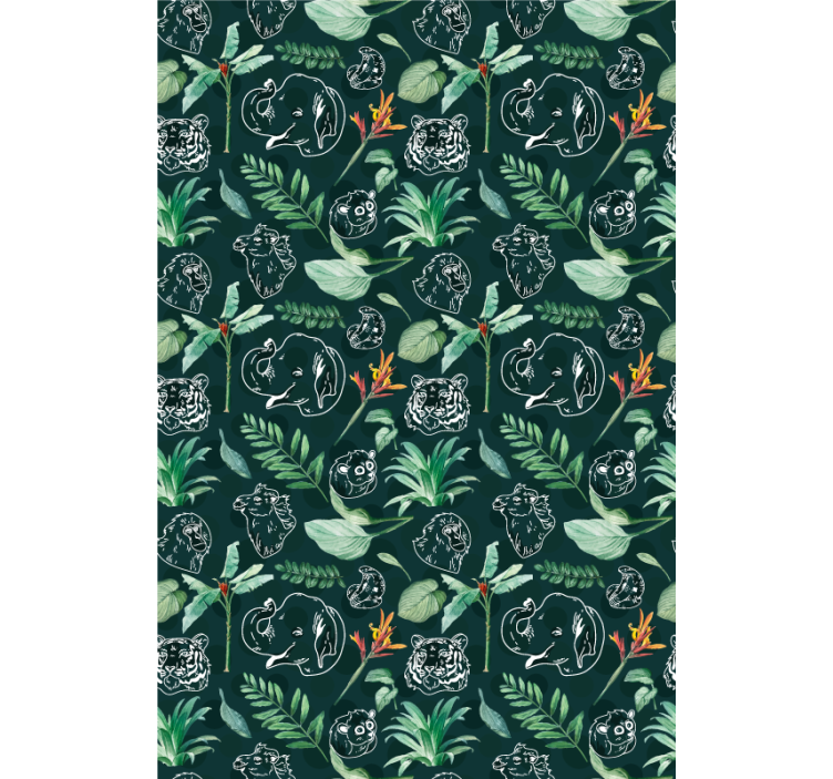 Cortina roller animales dibujo de animal floral - TenVinilo