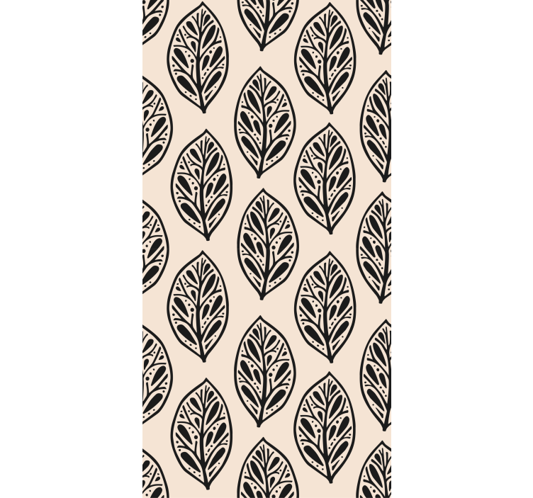 Estor flores Hojas negras lindas - TenVinilo