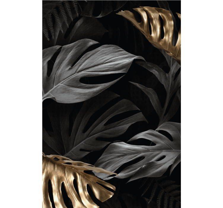 Cortina roller elegante grandes hojas tropicales - TenVinilo