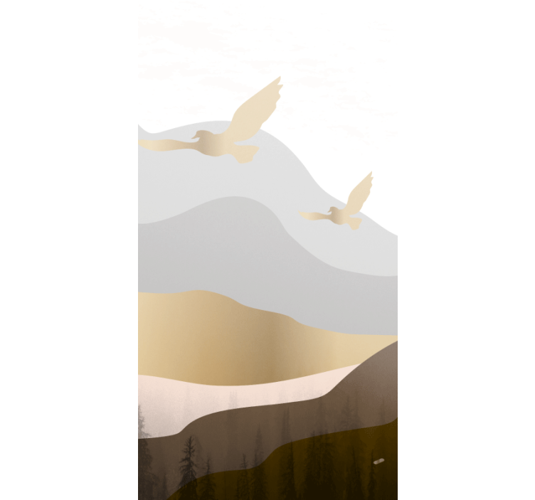 Cortina roller moderno patrón de pájaros volando - TenVinilo