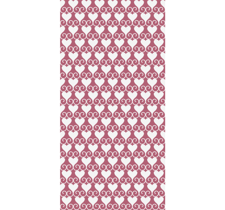 Cortina roller romántica corazones y remolinos - TenVinilo