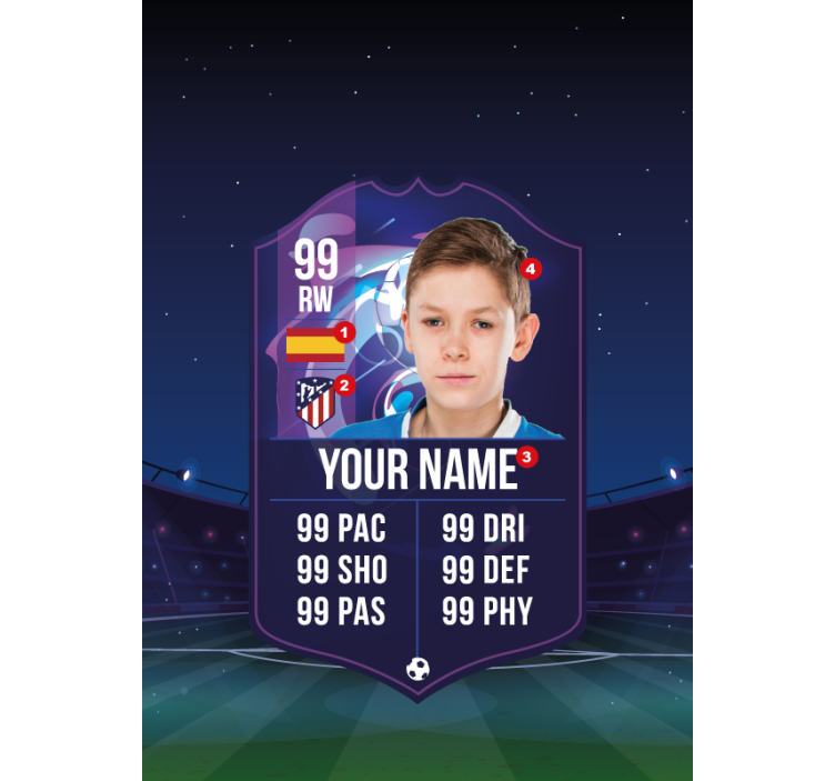 Estor infantil tarjeta de jugador de fútbol - TenVinilo