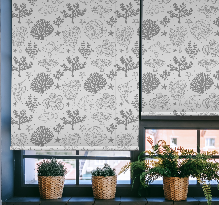 Cortina roller animales patrones de vida en el océano - TenVinilo