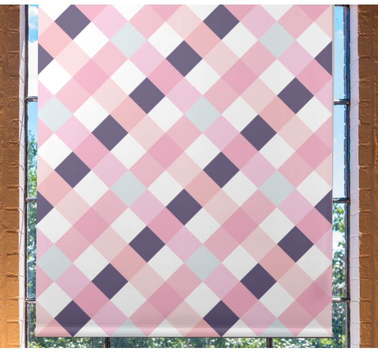 Cortina roller moderno armonía de patrones de diamantes - TenVinilo