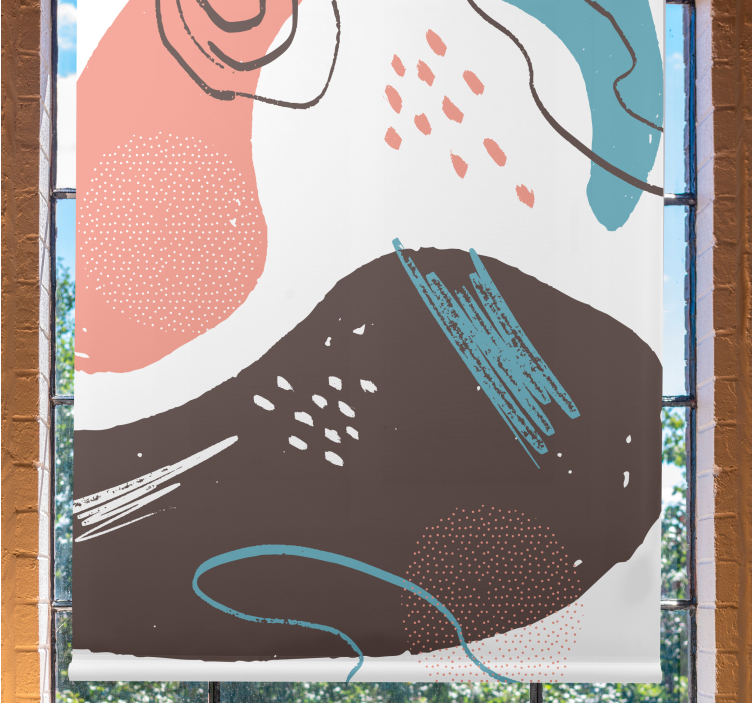 Cortina roller dibujos formas abstractas - TenVinilo