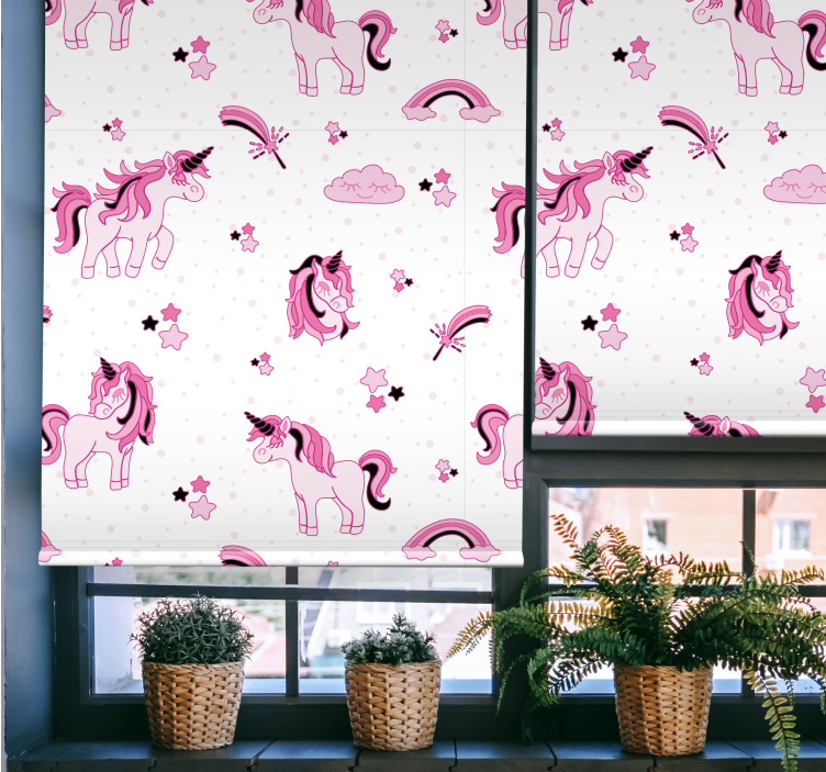 Cortina roller infantil estampado de fantasía de unicornio - TenVinilo