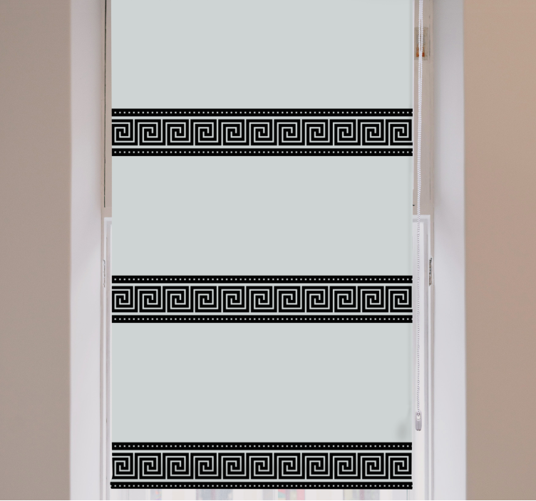 Cortina roller elegante patrones geométricos negros - TenVinilo
