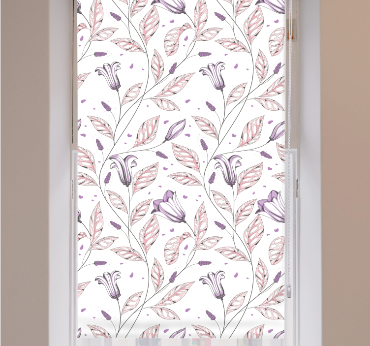 Cortina roller flores motivos de hojas botánicas - TenVinilo