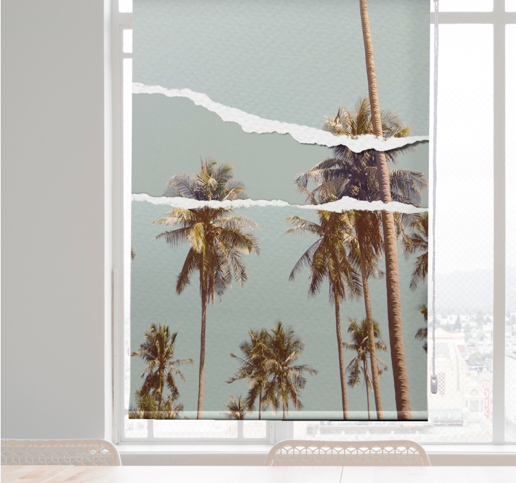Cortina roller árboles diseño de verano de palmeras - TenVinilo