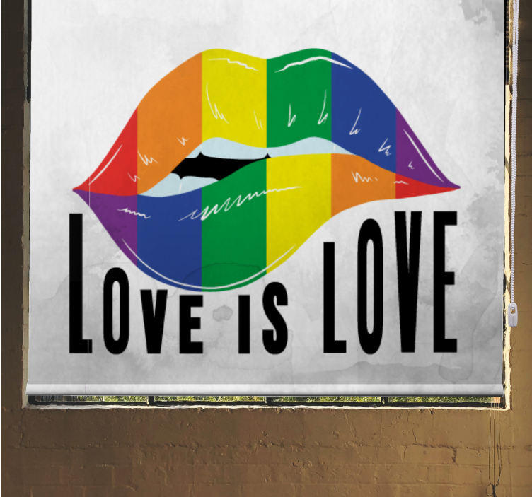 Cortina roller frase arte labial de arcoíris - TenVinilo